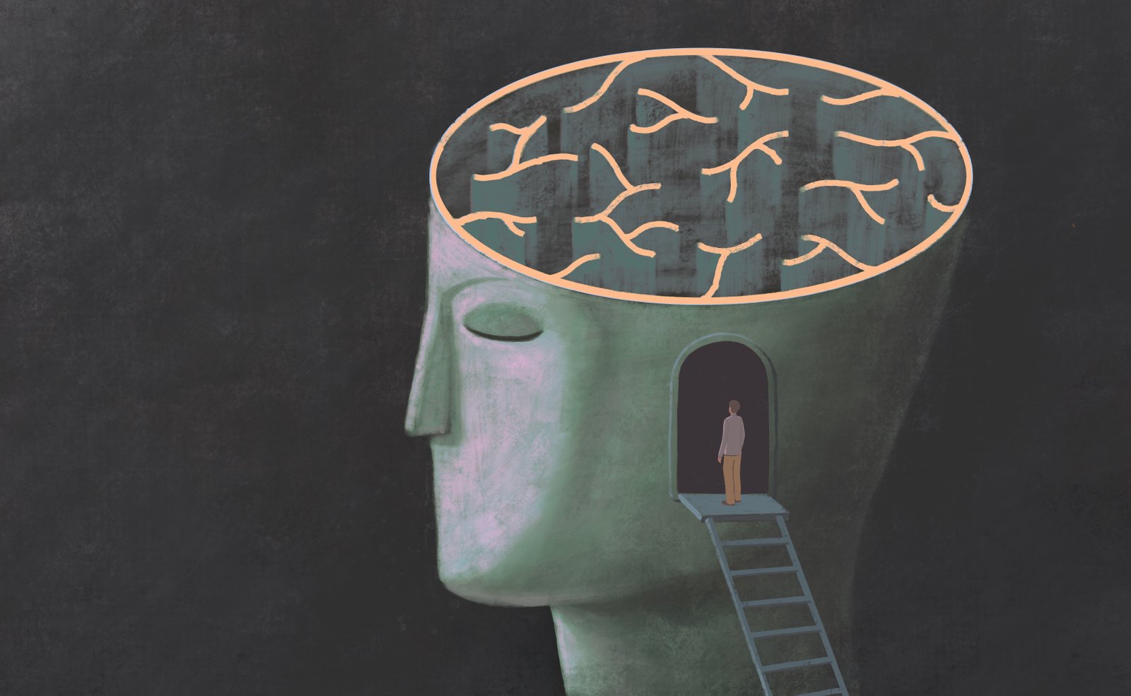 Conceptual illustration of a brain maze